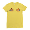 pumpkin skull hand Ladies Fitted T-Shirt