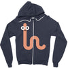 cacing bae senyum Zipper Hoodie
