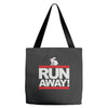 run away rabbit Tote Bags