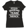 official drinking team 'merica Ladies Fitted T-Shirt