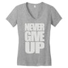 never give up (2) Women's V-Neck T-Shirt