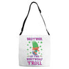 birthday troll brother Adjustable Strap Totes
