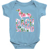 dachshund floral Baby Bodysuit