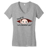 December Peeking Out Baby Girl Women's V-Neck T-Shirt