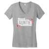 blessed aunitie with flower white color Women's V-Neck T-Shirt