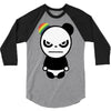 angry panda rainbow 3/4 Sleeve Shirt