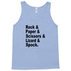 rock paper scissors lizard spock big bang theory geek nerd gift t shir Tank Top