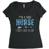 i'm a good nurse i just cuss a lot Women's Triblend Scoop T-shirt