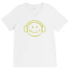 smiley dj techno,club,dance,music,rave retro V-Neck Tee