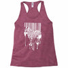 banksy street art zebra bar code Racerback Tank