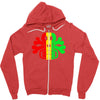 rasta skull and crossbones reggae dub club rave Zipper Hoodie
