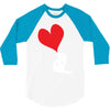 bird love heart animal graph note music party pop art gift 3/4 Sleeve Shirt