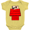 snoopy parody pug w Baby Bodysuit