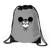 skull mickey cartoon Drawstring Bags