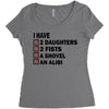 i have 2 daughter Women's Triblend Scoop T-shirt