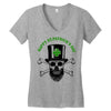happy saint patrick day skull Women's V-Neck T-Shirt