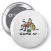baseball game on short Pin-back button
