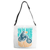 smile more, ride a motorcycle Adjustable Strap Totes