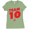 team 10 red Ladies Fitted T-Shirt