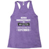 never underestimate an old man who was born in september Racerback Tank