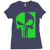 mad engine marvel brand punisher scar glow in the dark Ladies Fitted T-Shirt