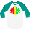 rasta skull and crossbones 3/4 Sleeve Shirt