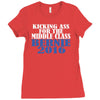bernie sanders kicking ass for middle class president Ladies Fitted T-Shirt