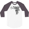 girl butterfly head 3/4 Sleeve Shirt