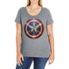 cotton captain america shield distressed, ideal gift or present Ladies Curvy T-Shirt