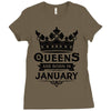 Queens Are Born In January Ladies Fitted T-Shirt