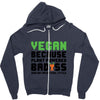 vegan because plant powered badass was not an offical tittle black Zipper Hoodie