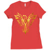 Phoenix Tribal Bird Ladies Fitted T-Shirt