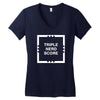 triple nerd score Women's V-Neck T-Shirt