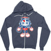 skull bolt Zipper Hoodie