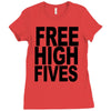 free high fives t shirt x large funny humor geek awesome highfive cool Ladies Fitted T-Shirt