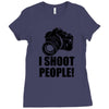 i shoot people t shirt funny photographer tee camera photography digit Ladies Fitted T-Shirt