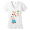 popeye spinach retro mens funny Women's V-Neck T-Shirt