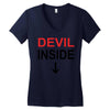 devil inside Women's V-Neck T-Shirt
