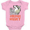 This Girl Loves Siberian Husky Baby Onesie