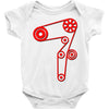 strap of the distribution of the engine Baby Onesie