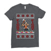 ugly sweater fight christmas t shirts Ladies Fitted T-Shirt