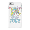 unicorns are born in july cute unicorn iPhone 7 Case