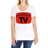 as seen in front of the the tv Ladies Curvy T-Shirt