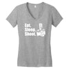 v6 eat sleep shoot Women's V-Neck T-Shirt