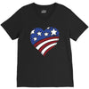 disstressed america flag heart V-Neck Tee