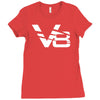 v8 motor sport sound drag race tuning hotrod route 66 turbo big Ladies Fitted T-Shirt