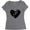 broken heart xxx black Women's Triblend Scoop T-shirt