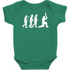 evolution of cricket white silhouette Baby Bodysuit