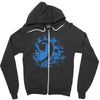 bass clef in blue Zipper Hoodie
