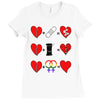 ls lesbian full heart Ladies Fitted T-Shirt